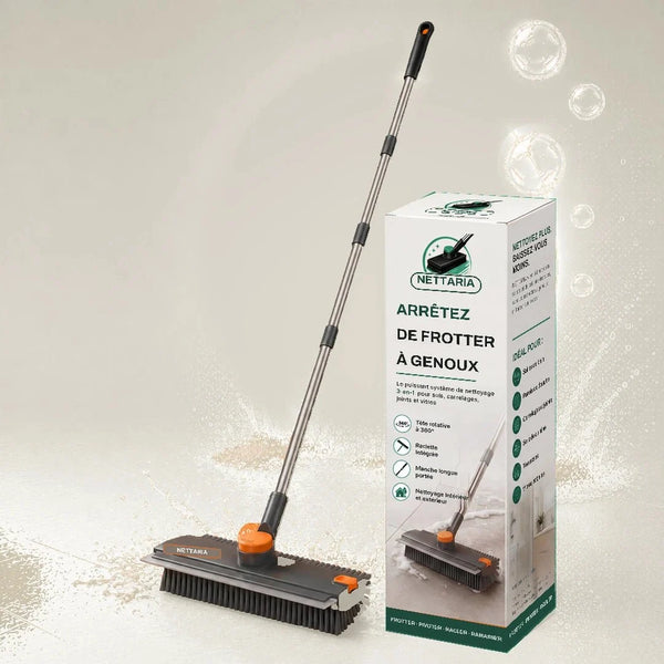 La brosse Nettaria à côté de son emballage.