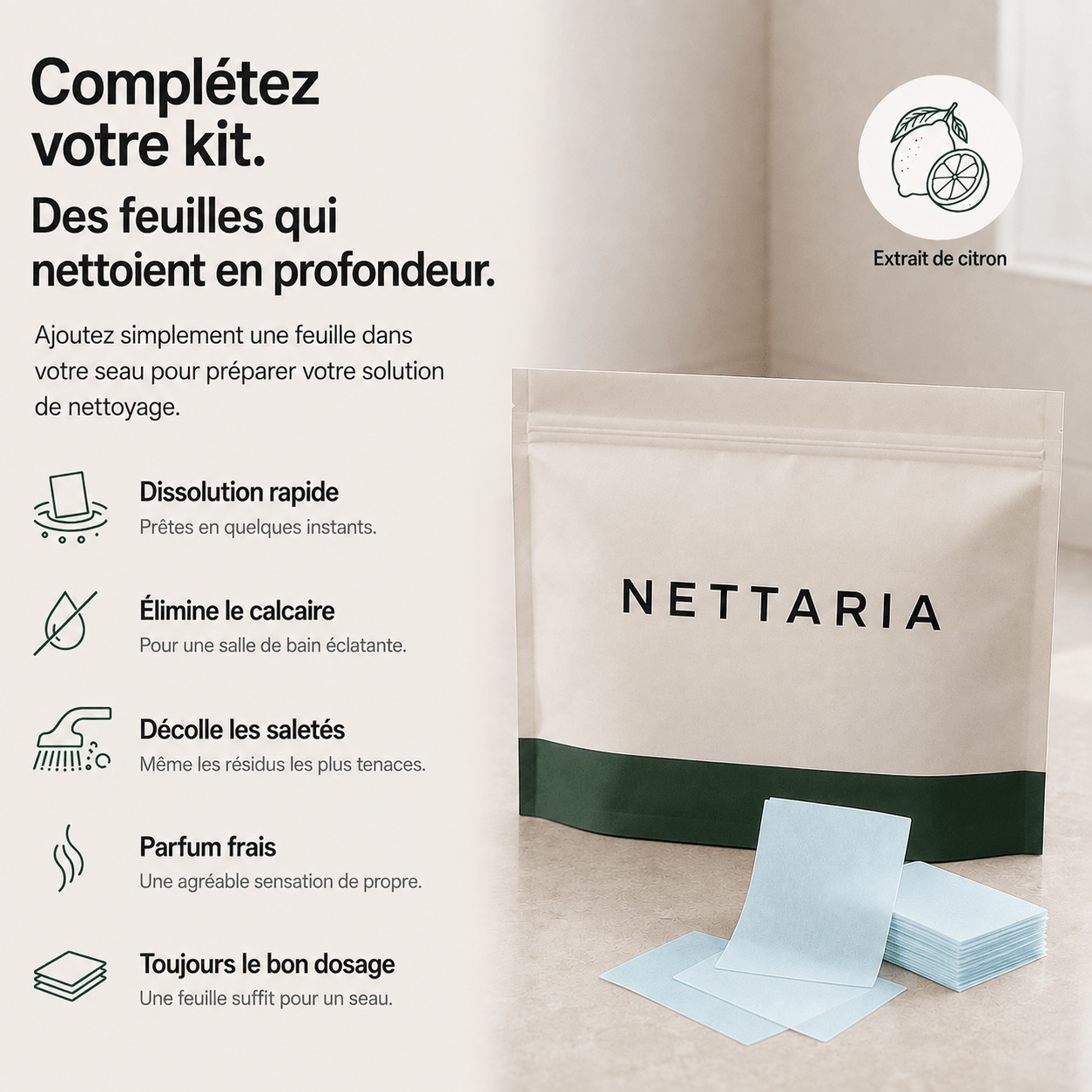 x100 - Lingettes solubles - NETTARIA