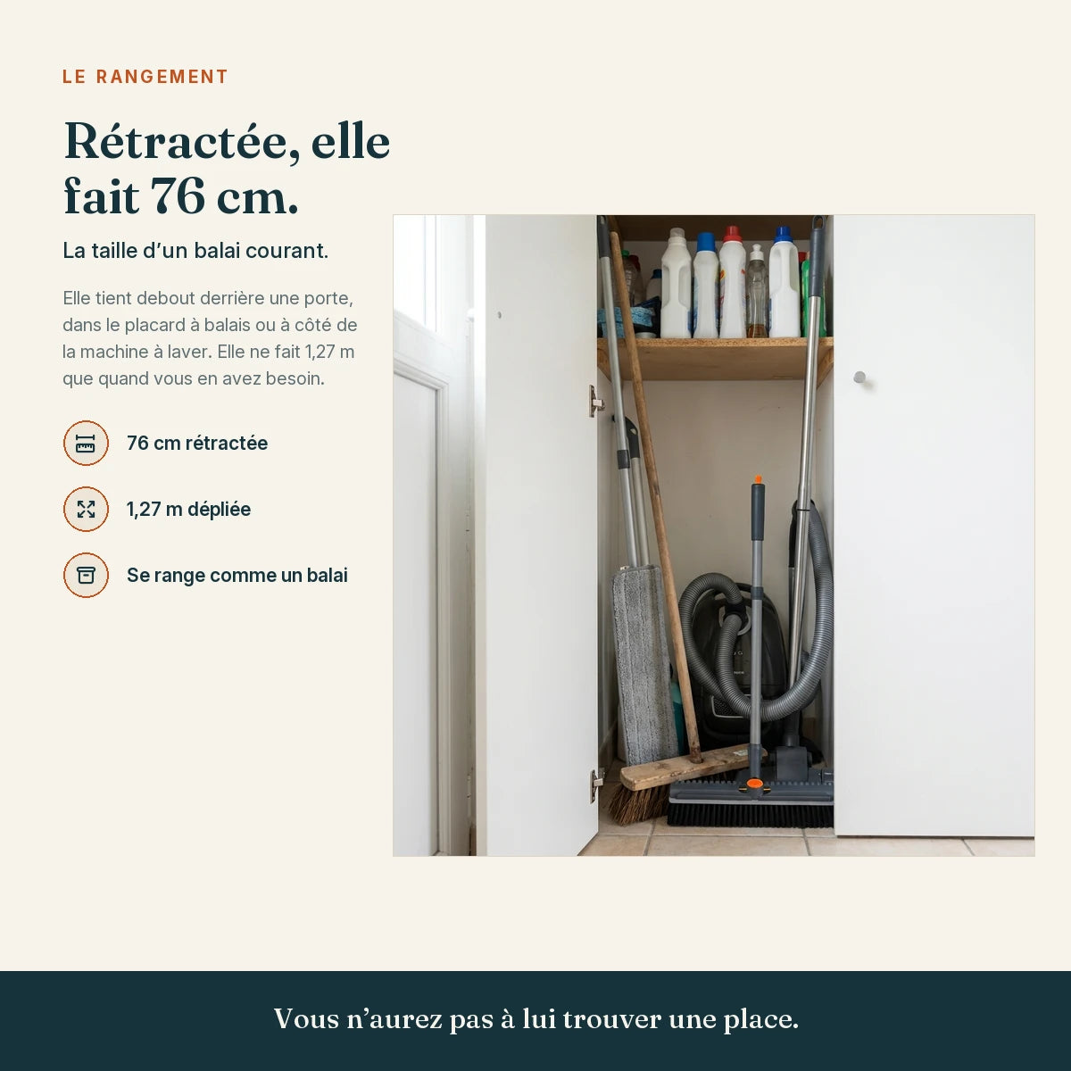 NETTARIA Debout — Brosse à manche long