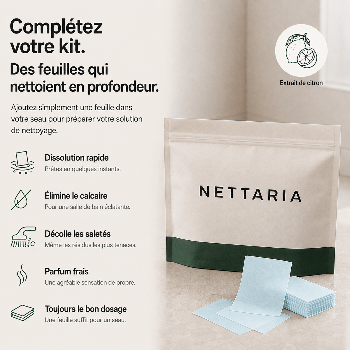 x100 - Lingettes solubles - NETTARIA