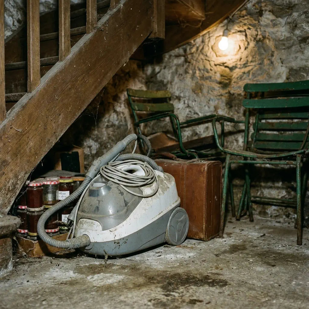 Un nettoyeur vapeur abandonné à la cave.